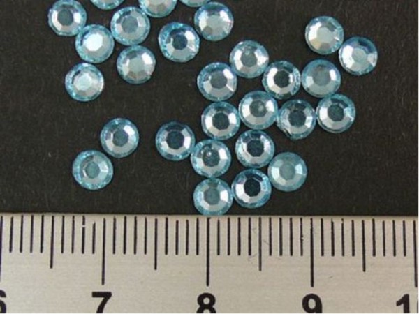 Rhinestones - Aqua, 4 mm