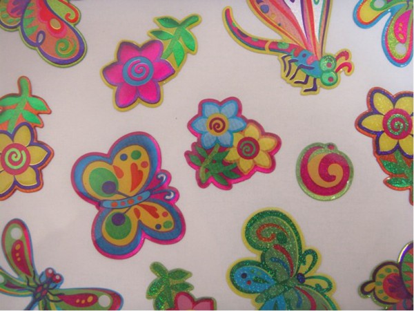 Epoxy Hologramm Sticker "Schmetterlinge und Blumen" 02