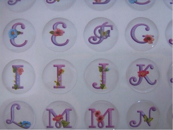 Epoxy Sticker "ABC" - Lila