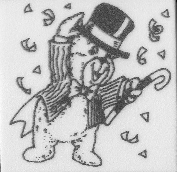 Stempel "Teddy mit Zylinder"