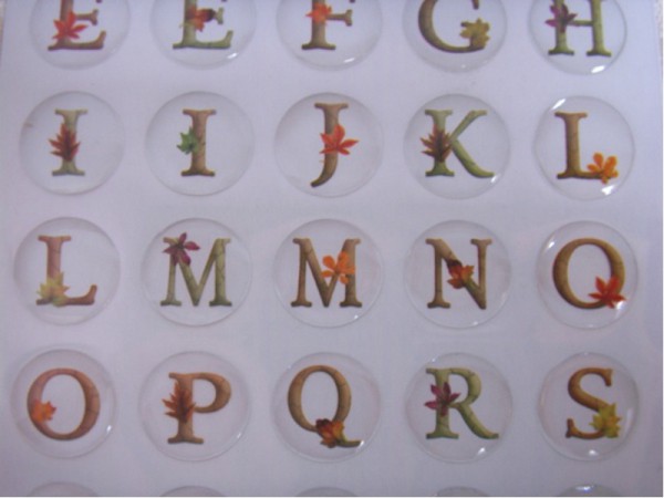 Epoxy Sticker "ABC" - Braun