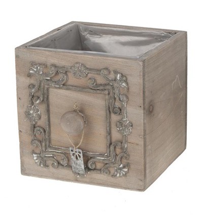 Holzkiste im Vintage-Look - Natur - L