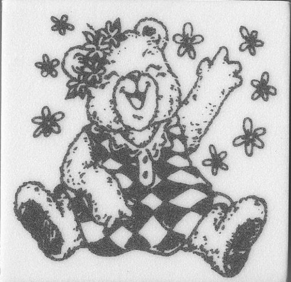 Stempel "Teddy mit Blumen" 3