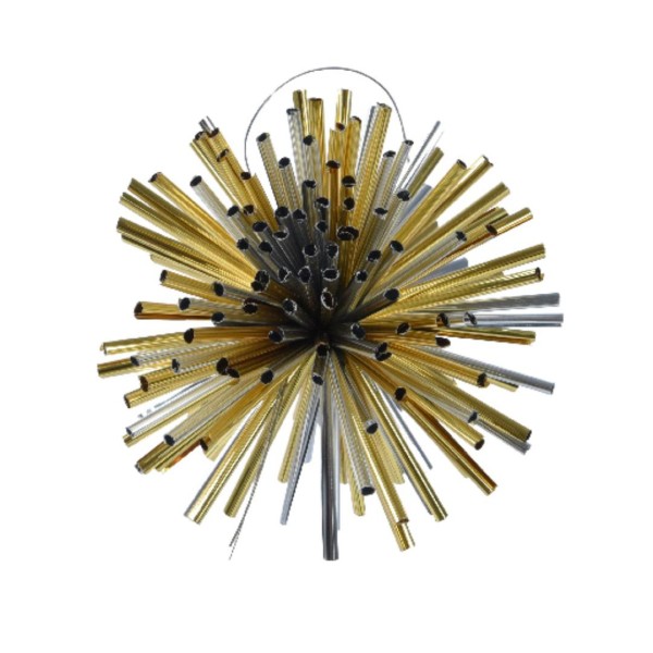 Weihnachtsornament aus Draht PET – Gold/Silber – 8 cm K029618-b