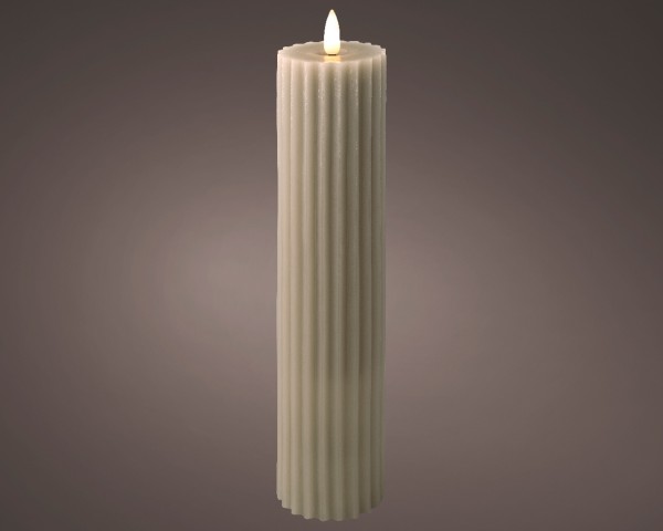 LED Kerze Grau 27,5 cm