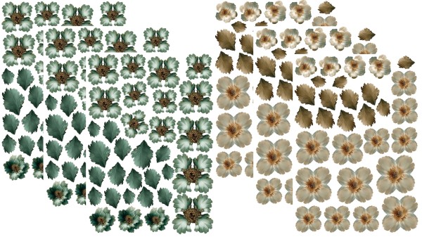 Folienblumenset "Viktorian Christmas" 6 Bogen