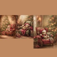 Reispapier Set "Sleeping Teddys" - 2 Bogen LBD-Set520 Reispapier Set "Sleeping Teddys" - 2 Bogen LBD-Set520