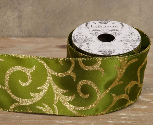 LaBlanche Satinband Grün Gold