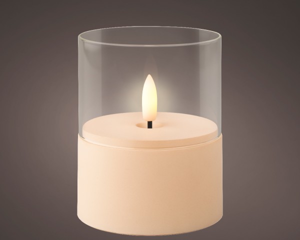 LED Kerze im Glas - Creme (10 cm)