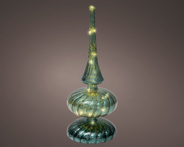Micro LED Tischdeko aus Glas - 23 cm / Emerald K480386