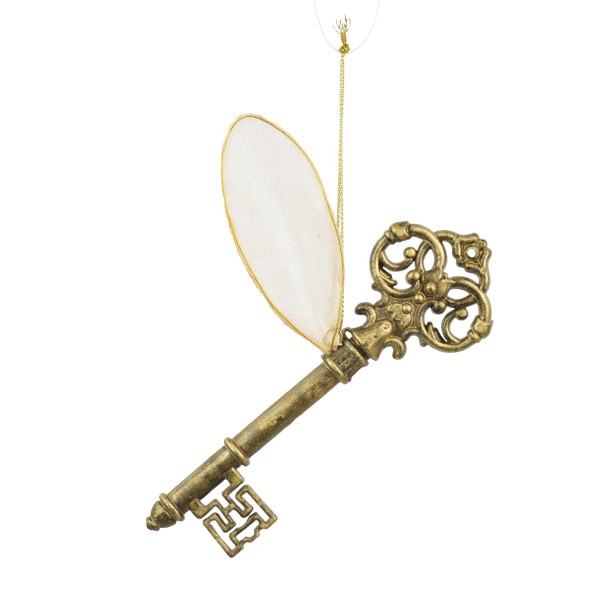 Deko Anhänger "Schlüssel mit Flügeln" - Gold - 14,5cm K512490