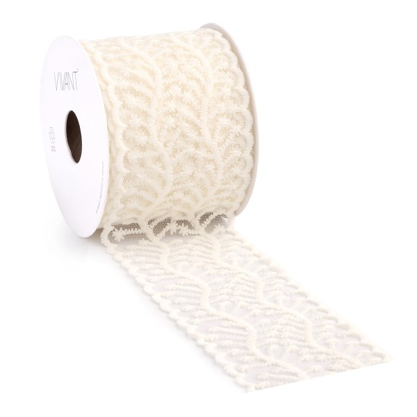 Spitzenband "Lacira Ribbon" 5m - Creme Weiß / V5630.0575.08