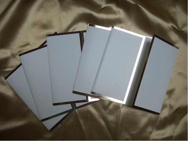 Karten mit Goldrand und Fensterfalzung "Blanko" (5 St.) UR021