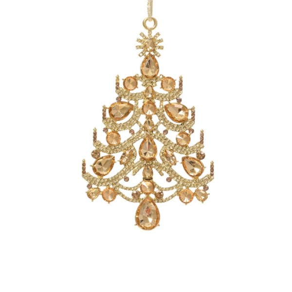 Deko Schmuck Anhänger "Tannenbaum" Gold - 11,5cm K512794-f