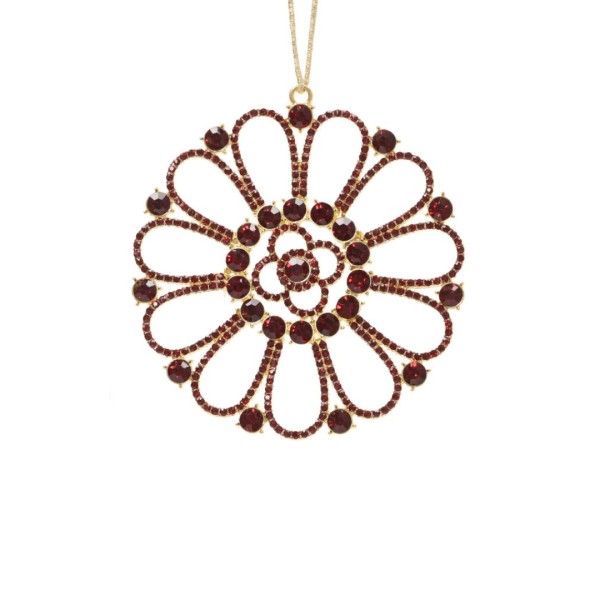 Deko Schmuck Anhänger "Schneeflocke" Rot - 11,5cm K512794-b