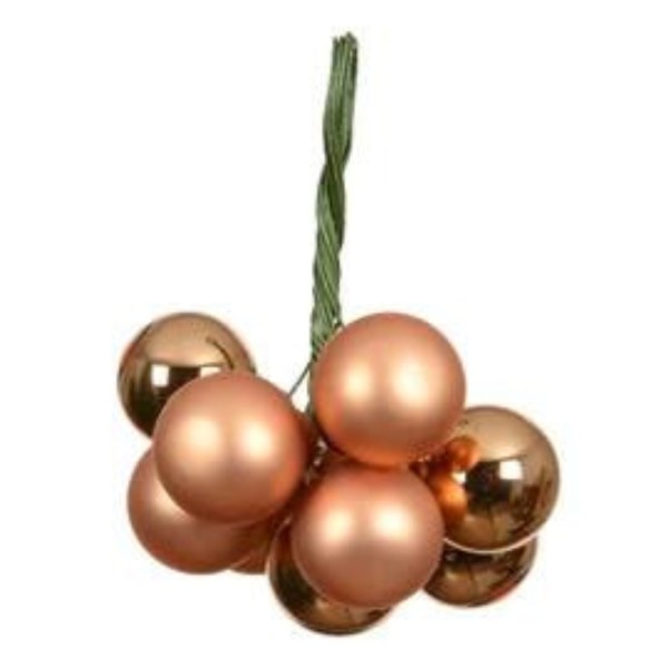 Weihnachtsanhänger "Kugeln" 2cm - Orange/Metallic K715138-b