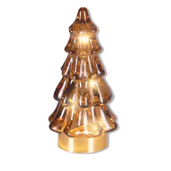 Mini LED Tannenbaum aus Glas - Braun (Gewölbt) - 12,8cm K481640-a
