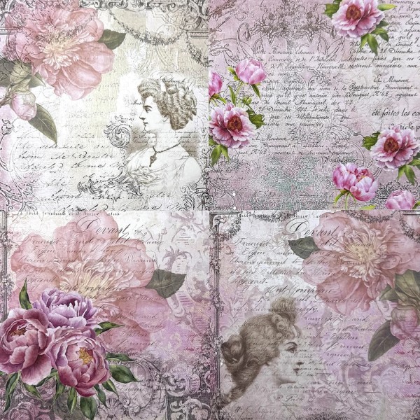 Designpapier "Pfingstrose" 5