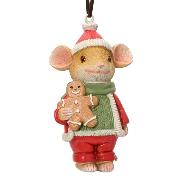 Deko Anhänger "Maus mit Lebkuchen" - 10,5 cm K703714-b