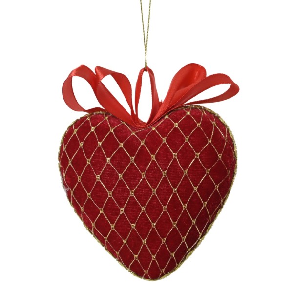 Deko Anhänger/Weihnachtskugel "Herz" - Hellrot K451906-d