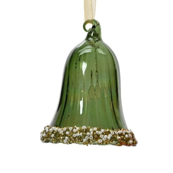 Weihnachtsanhänger "Glocken" 6,7cm - Grün