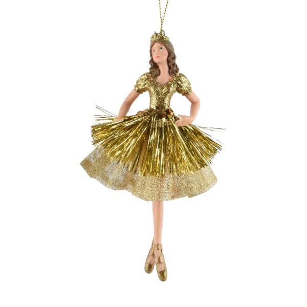 Fee mit kurzem Kleid aus Kunststoff – Gold – 16,5 cm