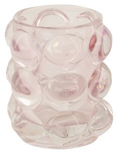 Teelichtglas "Bubble" - hellrosa