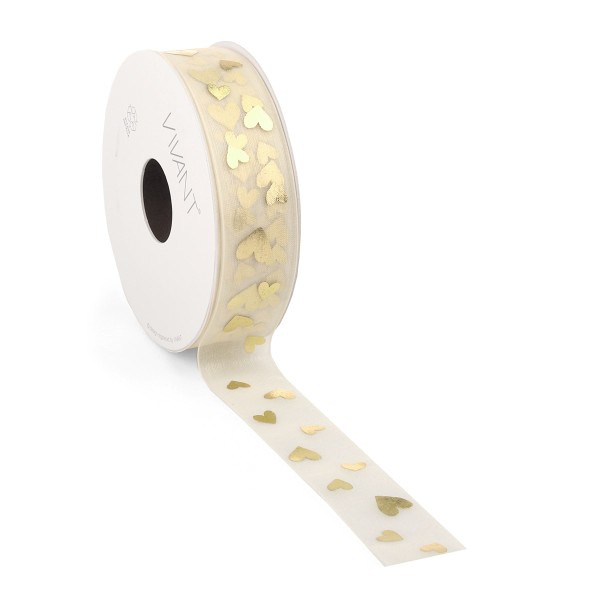 Dekoband "Organza Hearts" 20m - Gold V4656.2025.51