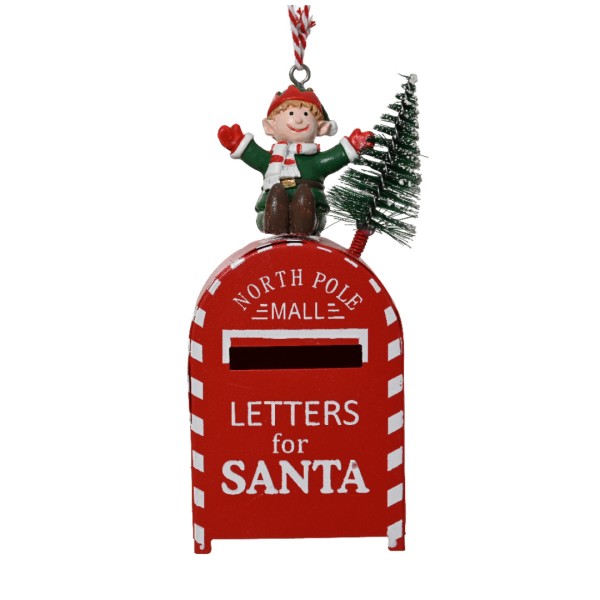 Dekorativer Briefkasten X-Mas Rot - 14,5cm K216298-a