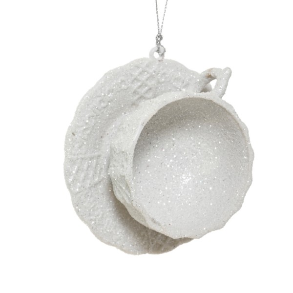 Tasse mit Unterteller Weiß – 8,5 cm