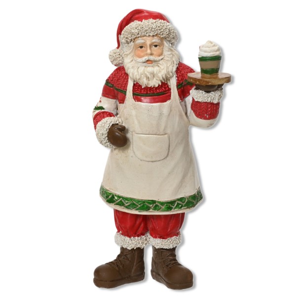 Deko Weihnachtsmann stehend mit Kaffee - 14,5cm K371920-b
