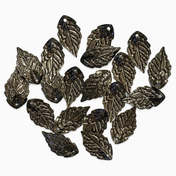 Miniatur Blätterset aus Metall (ca. 20 Stk.) - Bronze LBM185