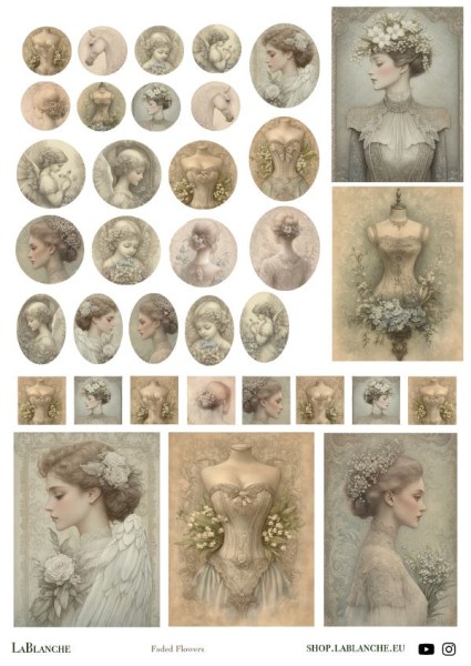 Natural Papier "Faded Flowers"
