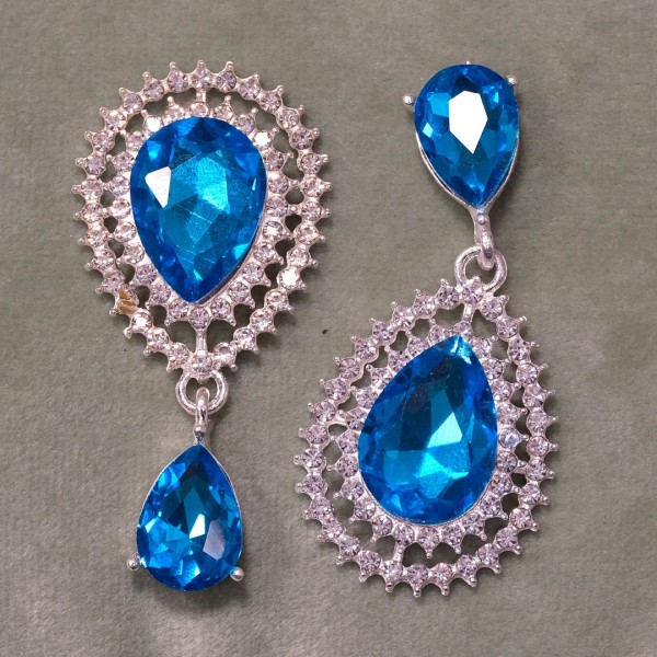 2er Set Deko-Anhänger „Crystal Drop“ – Silber/Blau