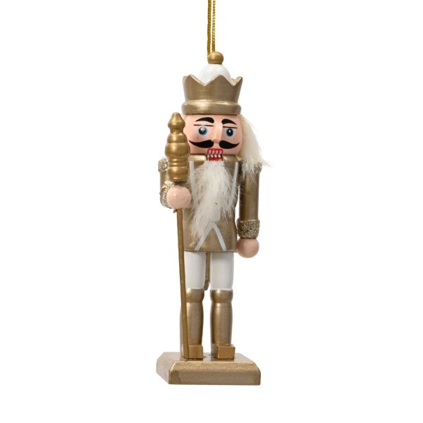 Deko Figur Nussknacker mit goldenem Stab - 12,5 cm K513012-c