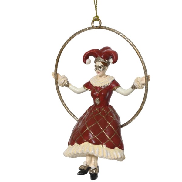 Dekoanhänger Figur "Harlekin" - Frau am Schaukeln K398541-c