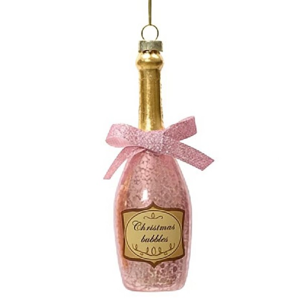 Deko Champagnerflasche 13,5cm - Rosa