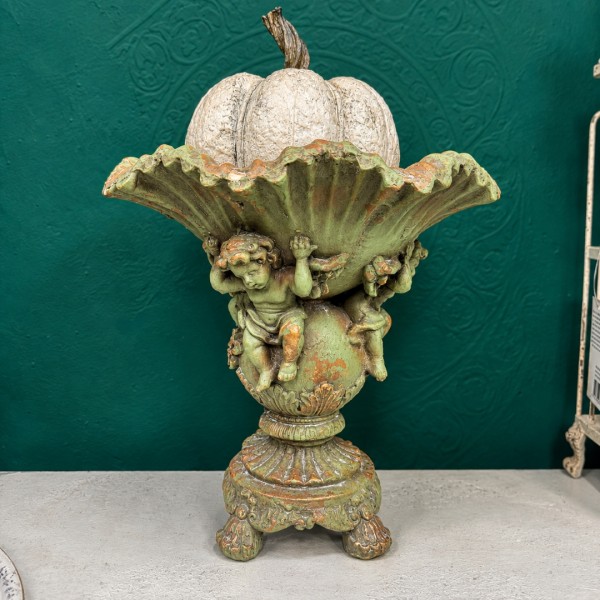 Deko Vase mit Verzierrung "Engel" - Grün/Braun - 34x34x35 cm