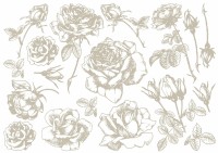 Metallic Transfermotiv "Blumen" 3 - Silber Metallic Transfermotiv "Blumen" 3 - Silber