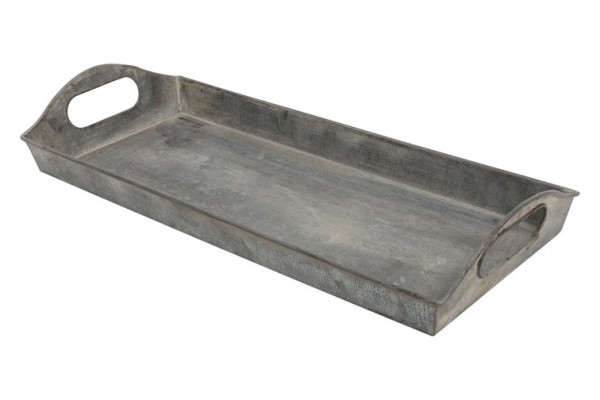 Tablett aus Metall/Nickel – Zink – 41,5×17,5×3 cm