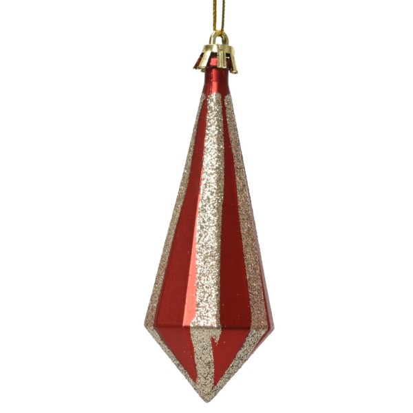 Deko Anhänger "Weihnachten" Spitz - Rot/Metallic K028106-d