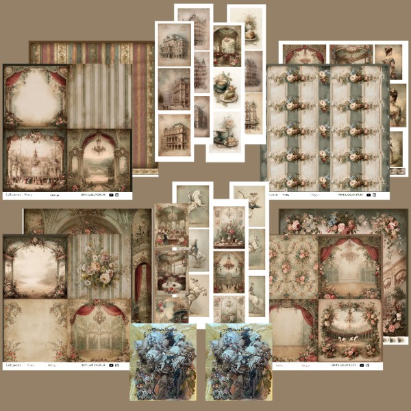 Papierset "Wien" - 12 Papiere, 12 Tags, 106 Gelaserte Elemente