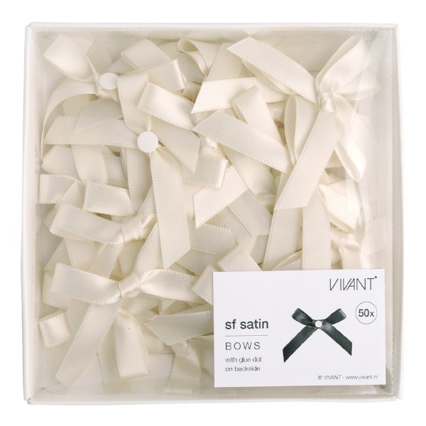 Schleifenset "Satin" Beige - ca. 50 Stk.