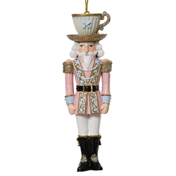 Nussknacker aus Polyresin – Rosa/Gold – 12 cm