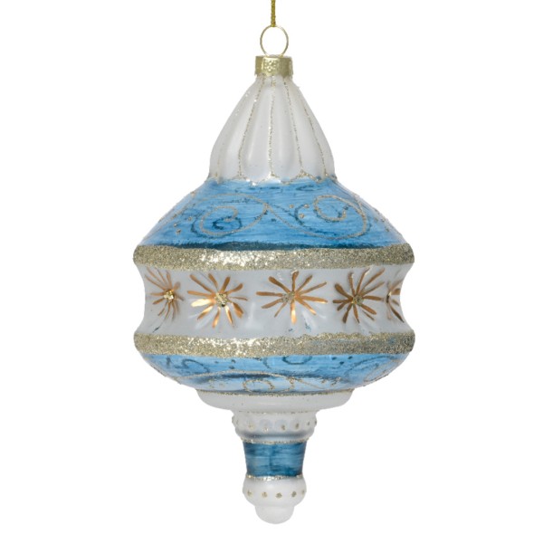 Weihnachtskugel "Ornament" Glas 9cm - Große Sterne