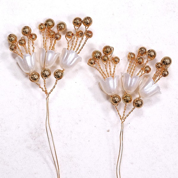 2er Pack Schmuckanhänger Zweig mit 3 Blüten – 4cm