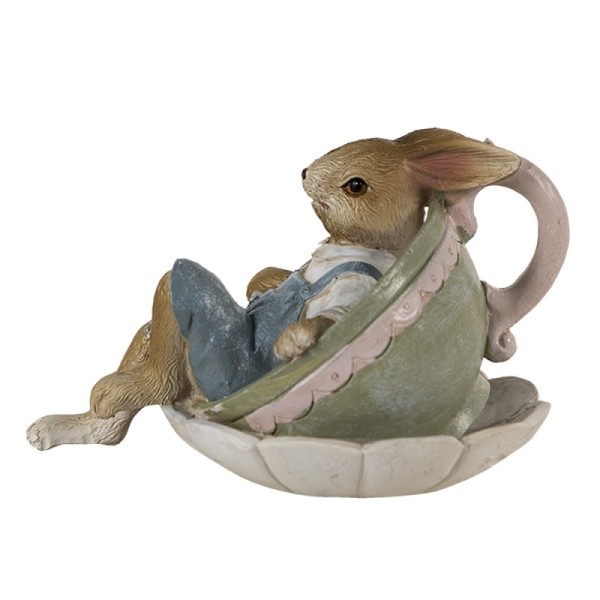 Figur "Hase in grüner Tasse"