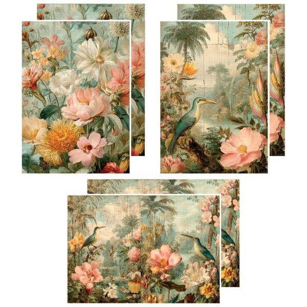 Decoupagepapier Set "Jungle" (6 Bogen) LBD534