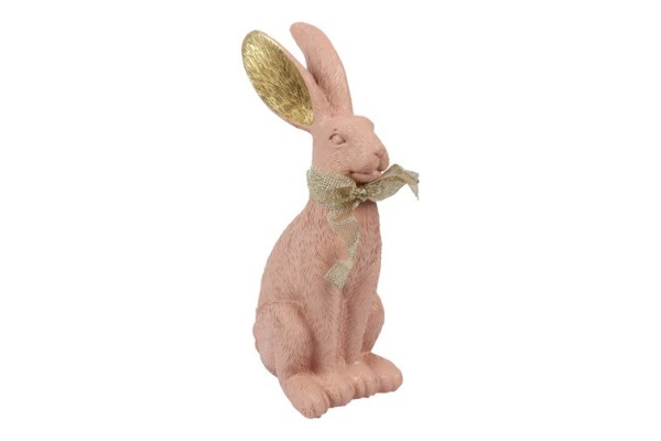 Großer Deko-Hase 28cm - Gold/Rosa DS828738