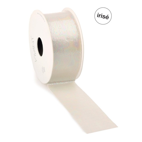 Dekoband "Irisea" 40mm - offwhite